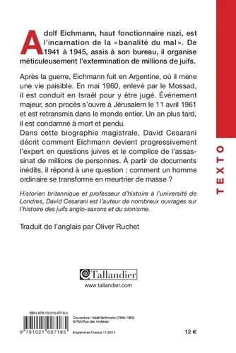 Adolf Eichmann - Comment un homme ordinaire devient un meurtrier de masse - Poche