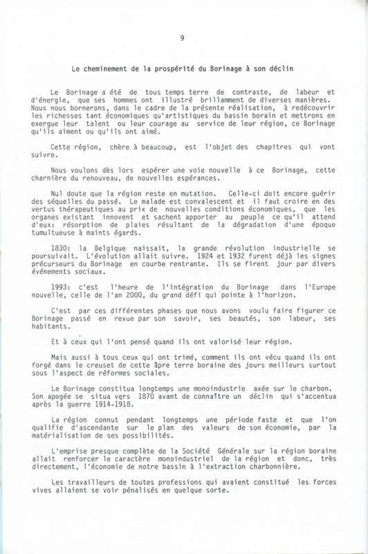 Le borinage minier - Son apogée, son déclin, sa survivance