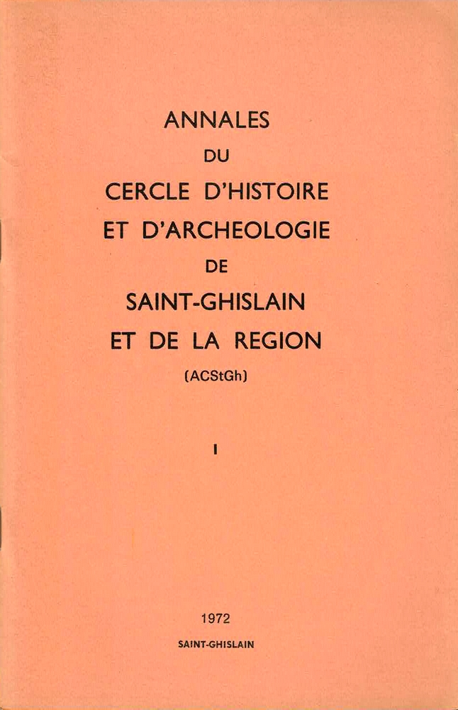 Annales du Cercle d'Histoire et d'Archéologie de Saint-Ghislain et de la région - Tome I