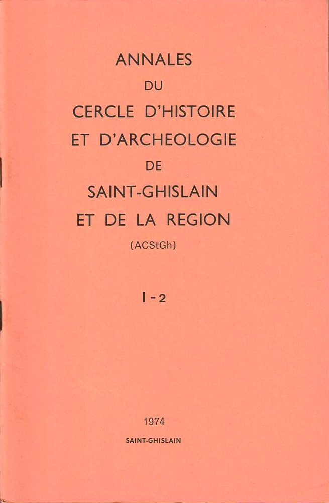 Annales du Cercle d'Histoire et d'Archéologie de Saint-Ghislain et de la région - Tome I-2