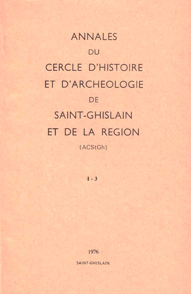 Annales du Cercle d'Histoire et d'Archéologie de Saint-Ghislain et de la région - Tome I-3