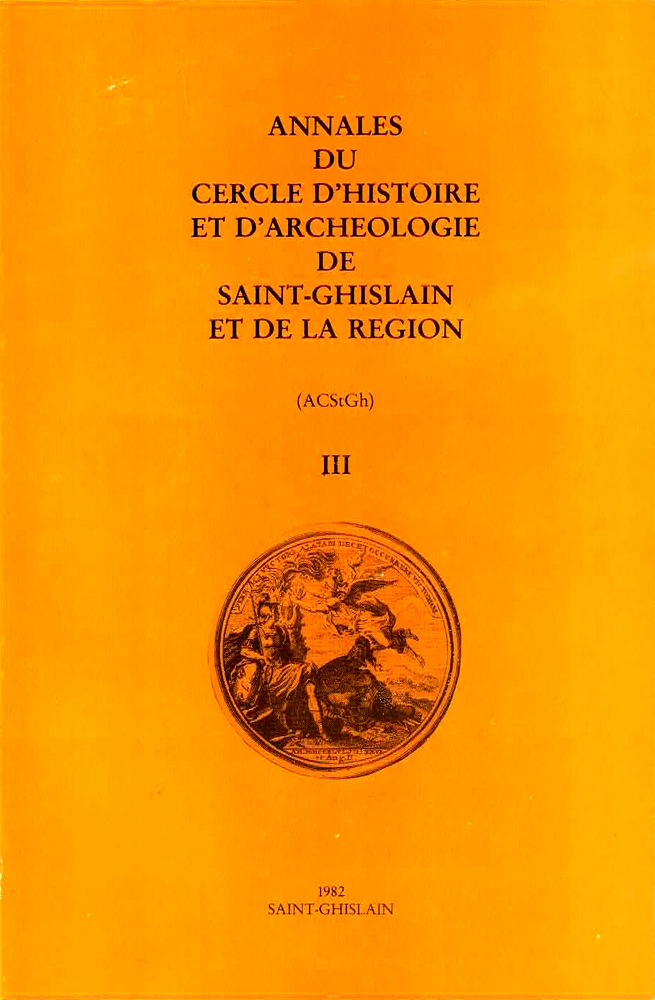 Annales du Cercle d'Histoire et d'Archéologie de Saint-Ghislain et de la région - Tome III
