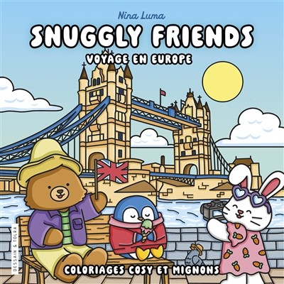 Snuggly friends - voyage en Europe - nina luma - coloriages cosy et mignons - cosy colo