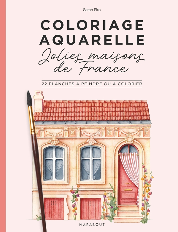 Coloriage aquarelle -jolies maisons de France