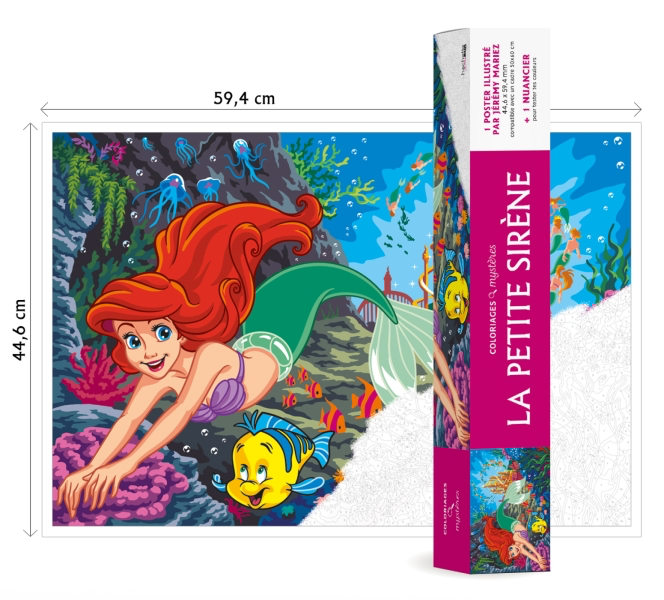 Coloriage mystère Disney - poster la petite sirène