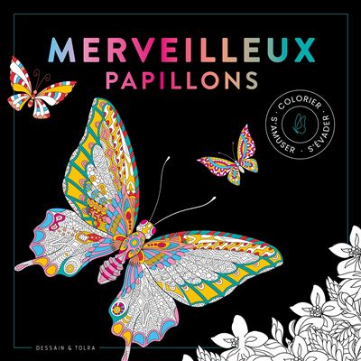 Black coloriage merveilleux papillons