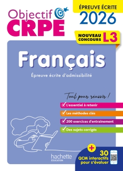 Français. Objectif CRPE 2026-2027 - Epreuve écrite d'admissibilité L3