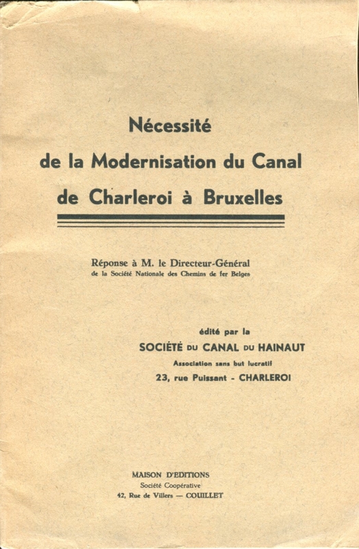 Nécessité de la modernisation du Canal de Charleroi à Bruxelles