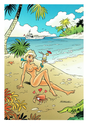 Série de six posters coquins : La Vacancière, La Valkyrie, La Religieuse, Narcisse, La Punk, L'Exploratrice. Oeuvres réalisées et signées par le dessinateur belge Manuel Tanret. Séries numérotées