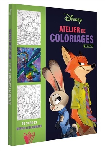 [9782017290377] Disney teens - atelier de coloriages - merveilleux animaux
