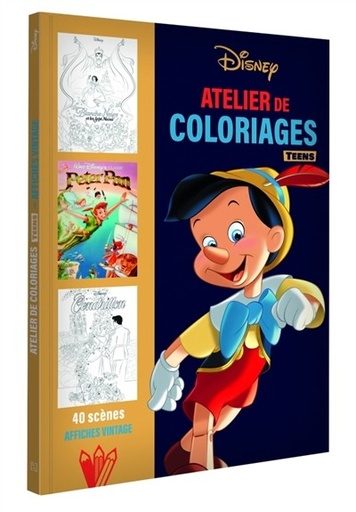 [9782017320883] Disney teens - atelier de coloriages - affiches vintage
