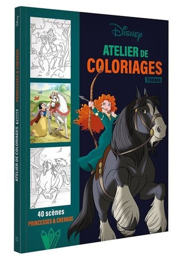 [9782017290186] Disney teens - atelier de coloriages - princesses et chevaux