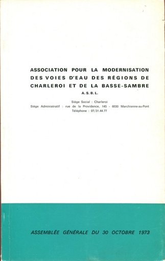 [AssModernisation] Associations pour modernisation des voies d'eau des régions de Charleroi et de la basse sambre